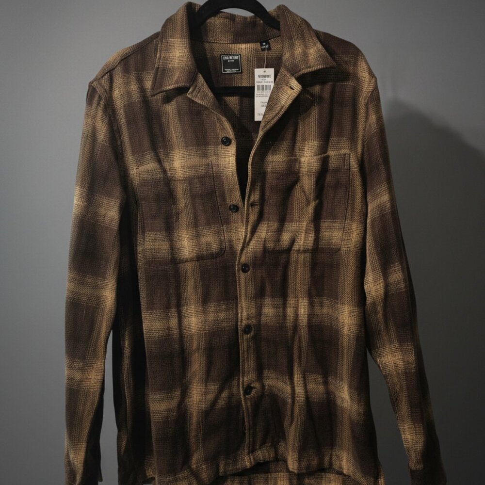Todd Snyder Brown Plaid Shirt Jacket Shacket Size Medium Heritage NWT